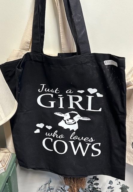 Just A Girl Who Loves Cows Canvas Tote Bag Just A Girl Who Loves Cows Canvas Tote Bag