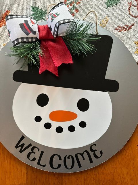 Welcome Round Snowman Sign Welcome Round Snowman Sign