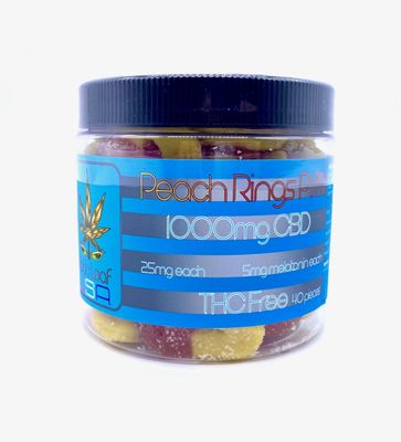 1000mg | CBD PM  Gummy Rings - Peach