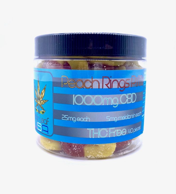 1000mg | CBD PM  Gummy Rings - Peach