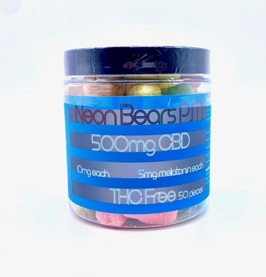 500 mg PM Neon Gummy Bears - 50 Ct