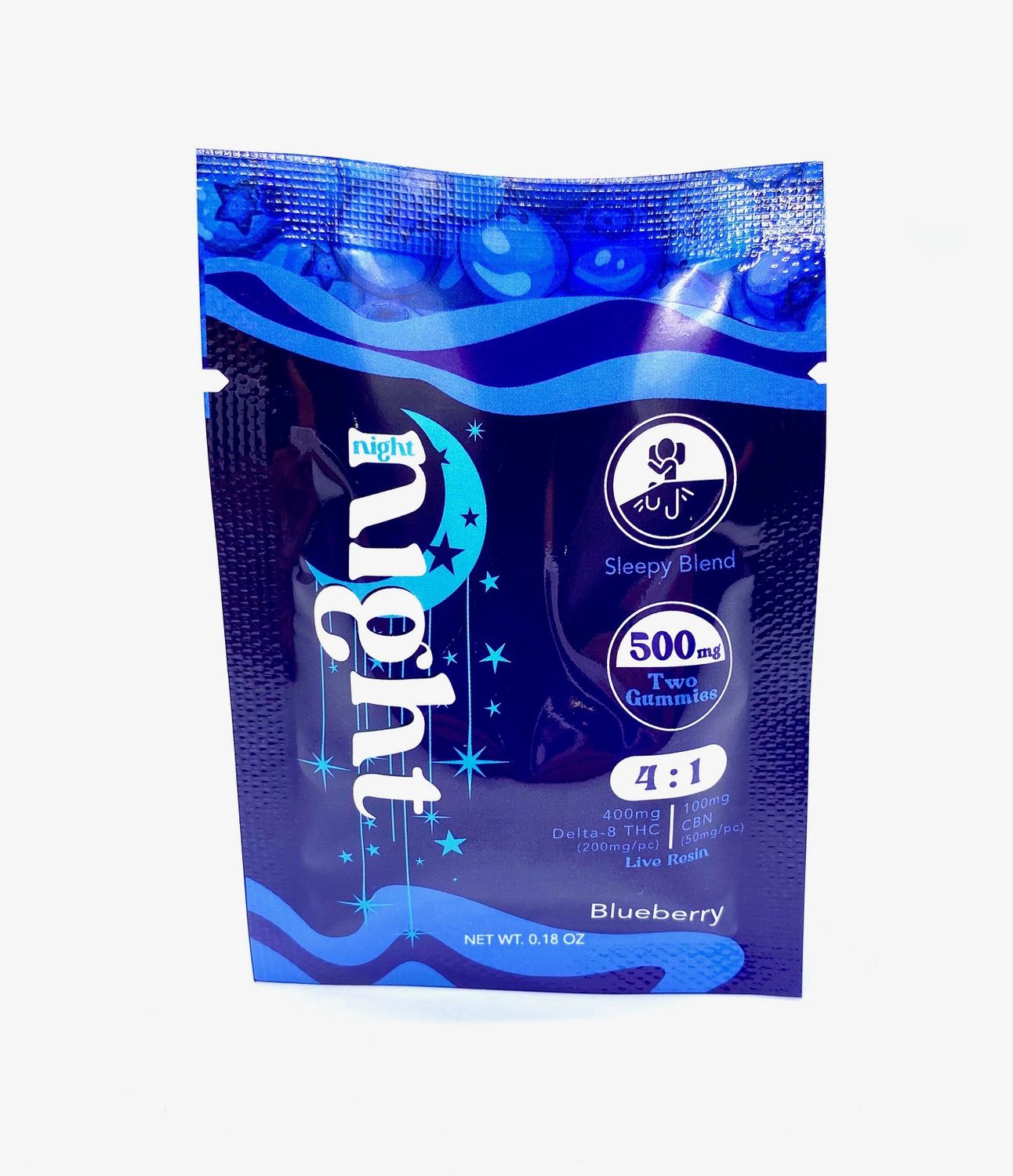 500mg / 4:1 Sleepy Blend - 2 Gummies Pack - Blueberry