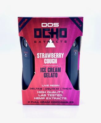2 Full Gram Strawberry Cough &amp; Ice Cream Gelato-Delta 8-Delta 10-THC-O