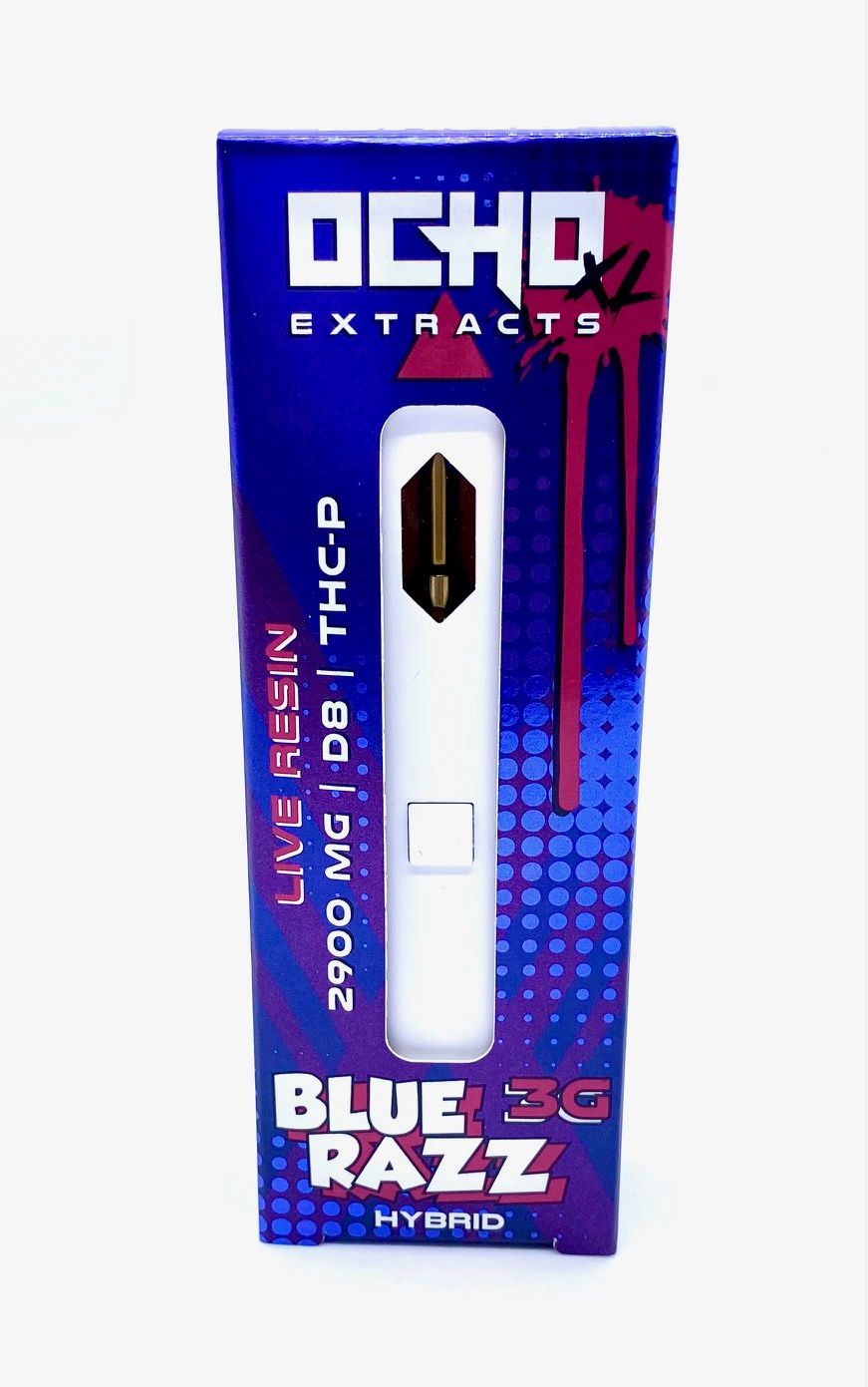 3G DISPOSABLE - BLUE RAZZ LIVE RESIN THCP BLEND - HYBRID - OCHO XL