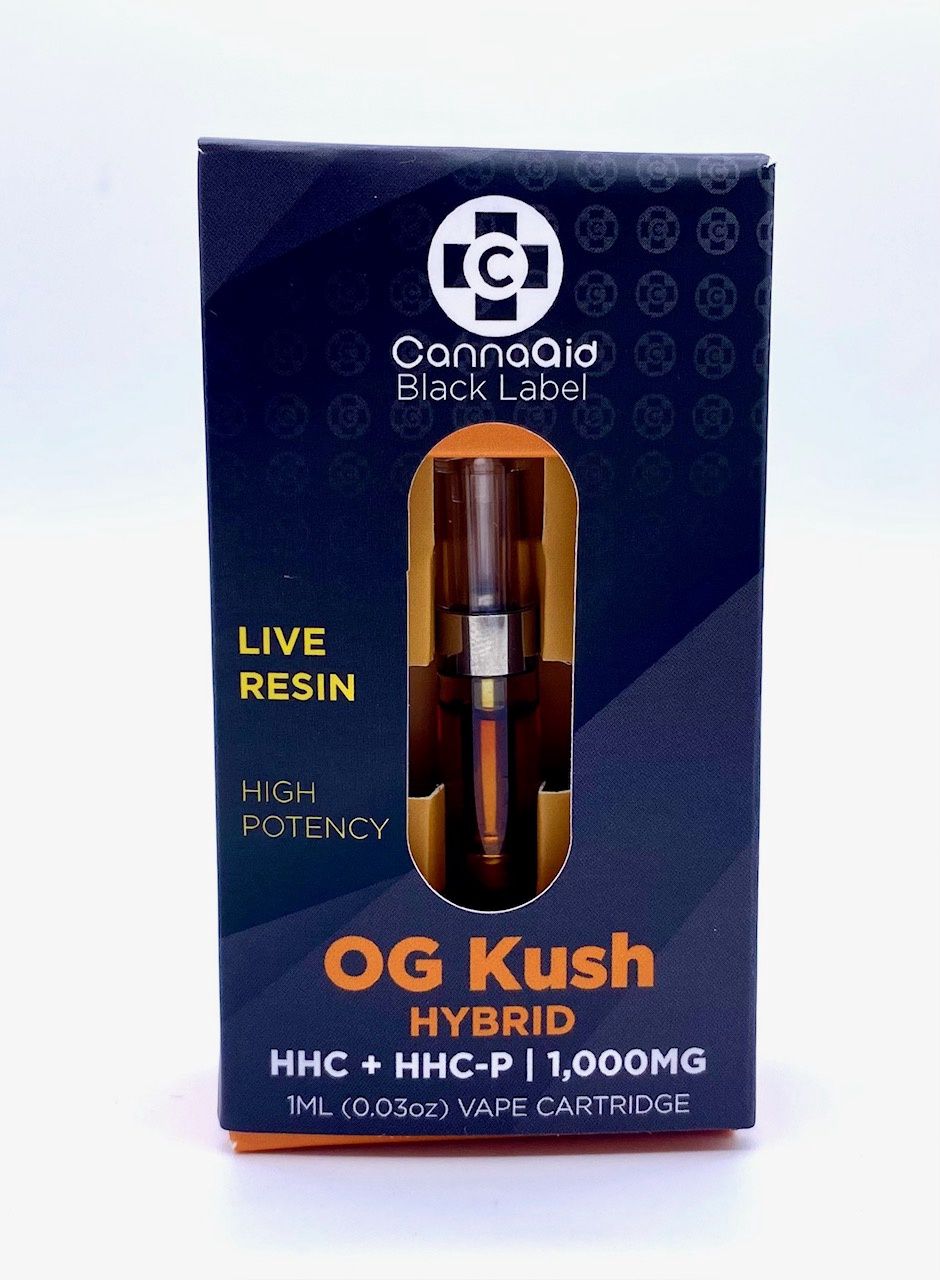 1000mg HHC + HHC-P | Vape Cartridges | OG Kush | Black Label (Hybrid)