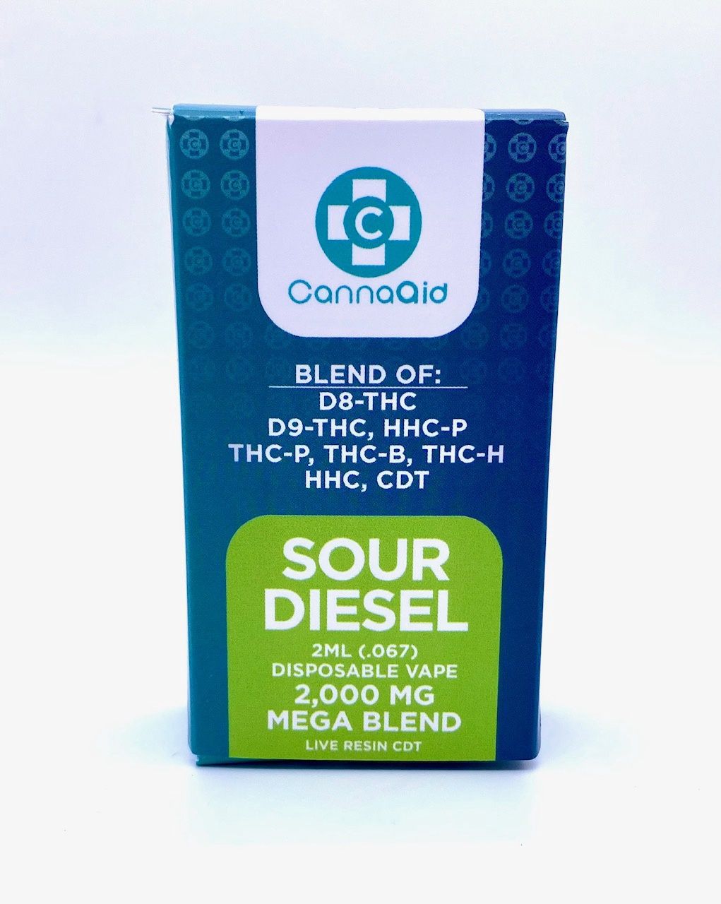 2mL | 2000 mg Megablend Sour Diesel - Sativa | THCA+THCP+HHC Disposable