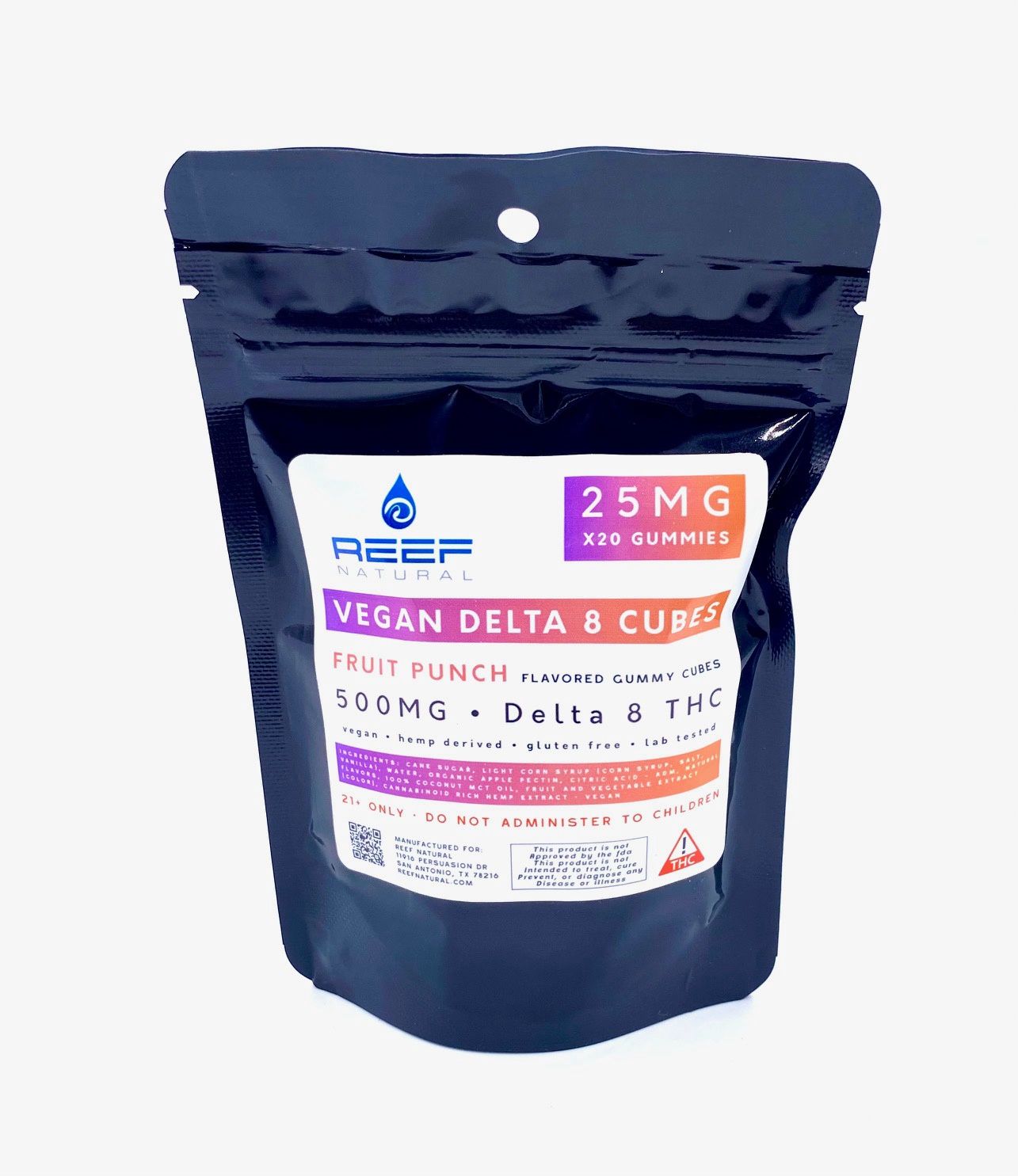 500 mg Vegan Delta 8 Fruit Punch Gummies