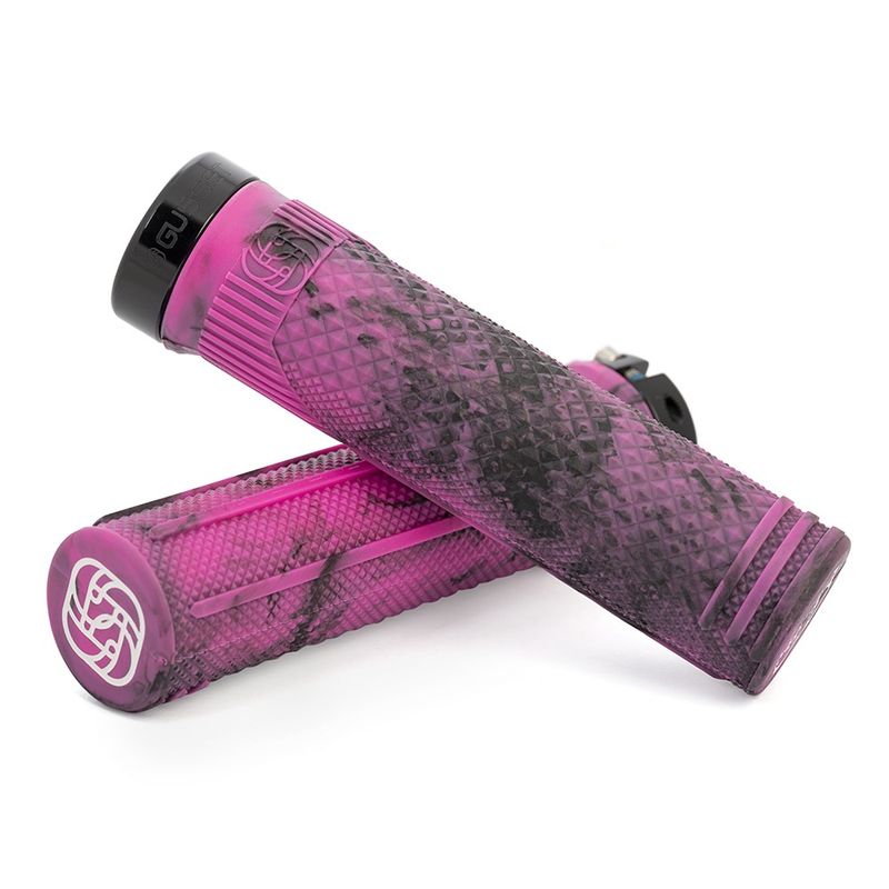 Gusset S2 Lock-On Grips - Extra Soft - Black/Pink Swirl