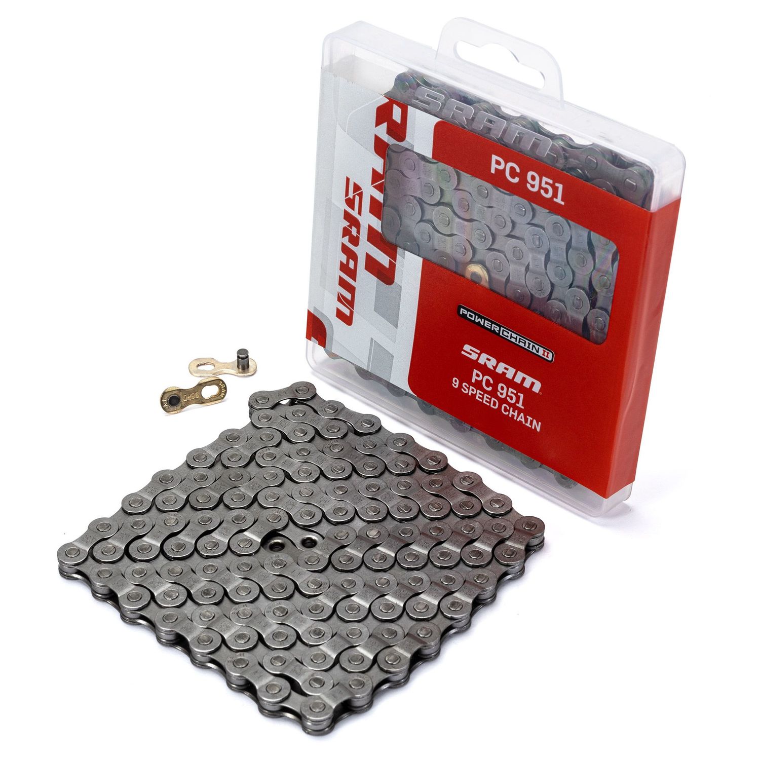 Sram PC951 9spd Chain (114 Links): GREY 9 Speed