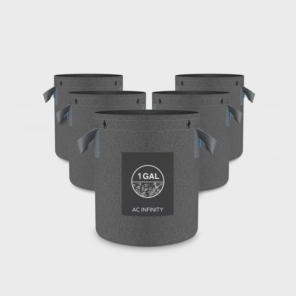 5 PACK AC INFINITY 1 GALLON FABRIC POTS
