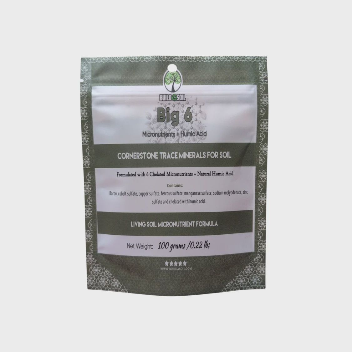 BuildASoil BIG 6 Micronutrients + Humic Acid 100 GRAMS