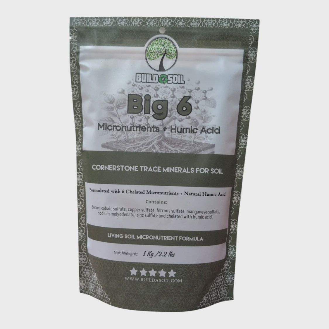 BuildASoil BIG 6 Micronutrients + Humic Acid 1 KILOGRAM