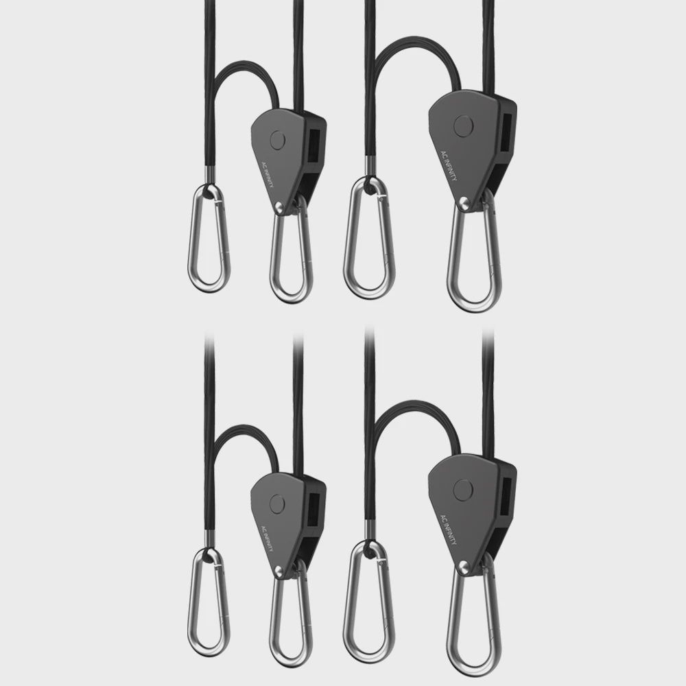 AC INFINITY HEAVY-DUTY ADJUSTABLE ROPE CLIP HANGER, TWO PAIRS