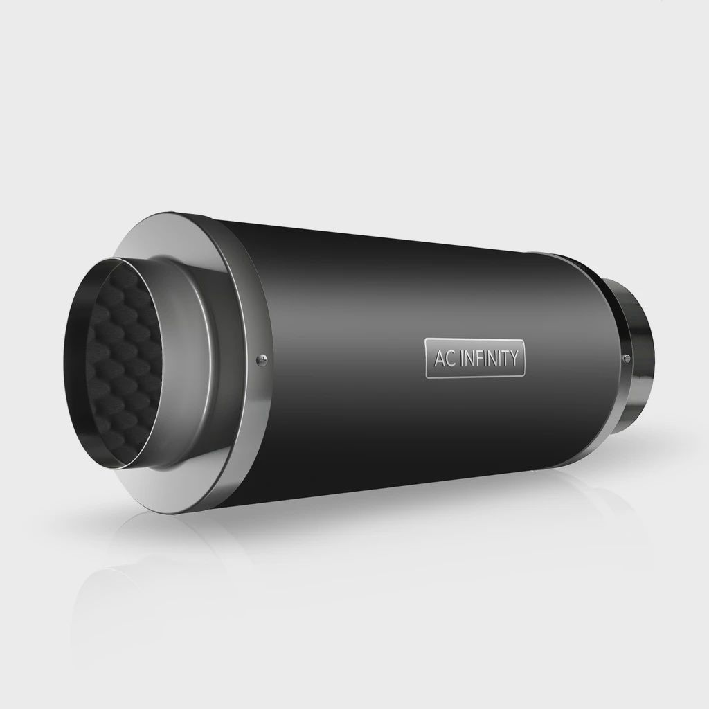 AC INFINITY  6" INLINE DUCT SILENCER, ALUMINUM NOISE REDUCTION MUFFLER