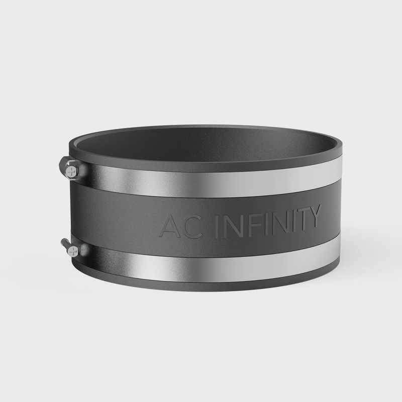 AC INFINITY 6" NOISE REDUCTION CLAMP, DUCT COUPLER WITH STAINLESS STEEL CLAMPS