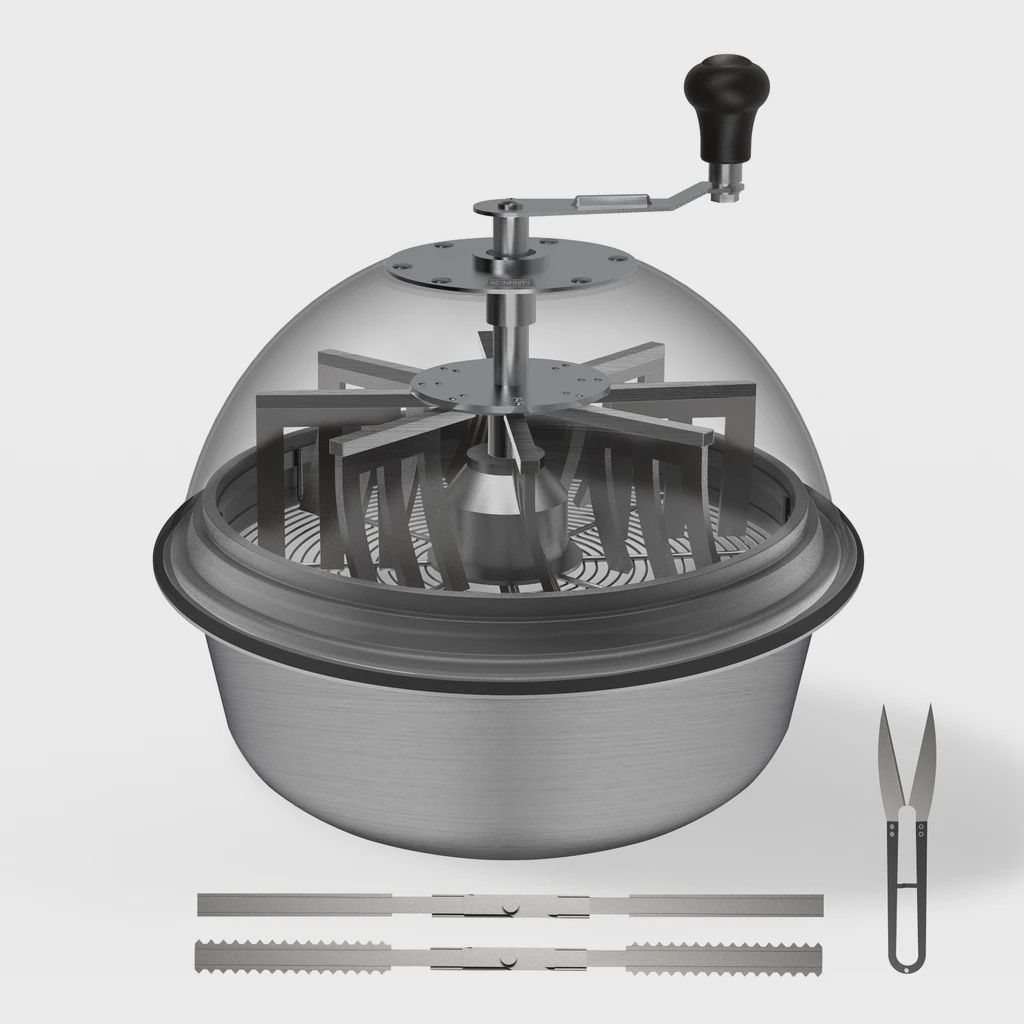 16" AC INFINITY BUD BOWL TRIMMER, TWIST SPIN CUT WITH CLEAR VISIBILITY DOME