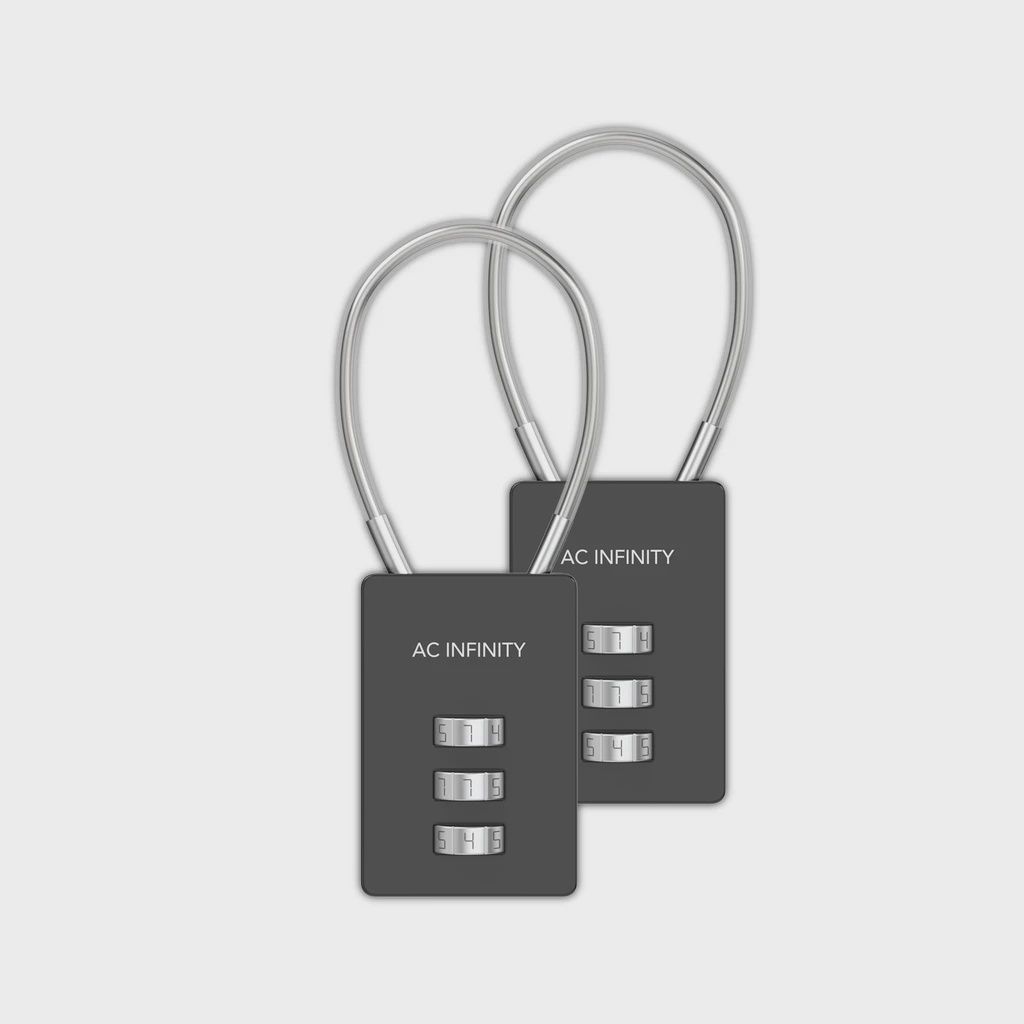 AC INFINITY COMBINATION LOCK, FLEXIBLE STEEL CABLE LOOOP, 2 PACK