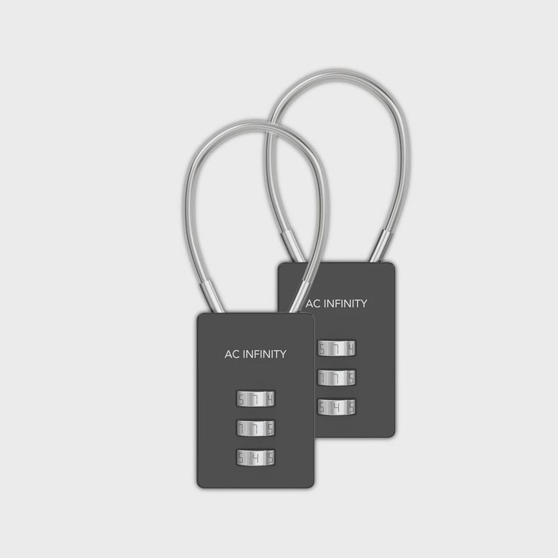 AC INFINITY COMBINATION LOCK, FLEXIBLE STEEL CABLE LOOOP, 2 PACK
