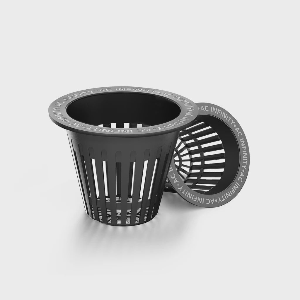 2" AC INFINITY MESH NET CUPS, SPLOTTED POTS WITH WIDE LIPS, 50 PK