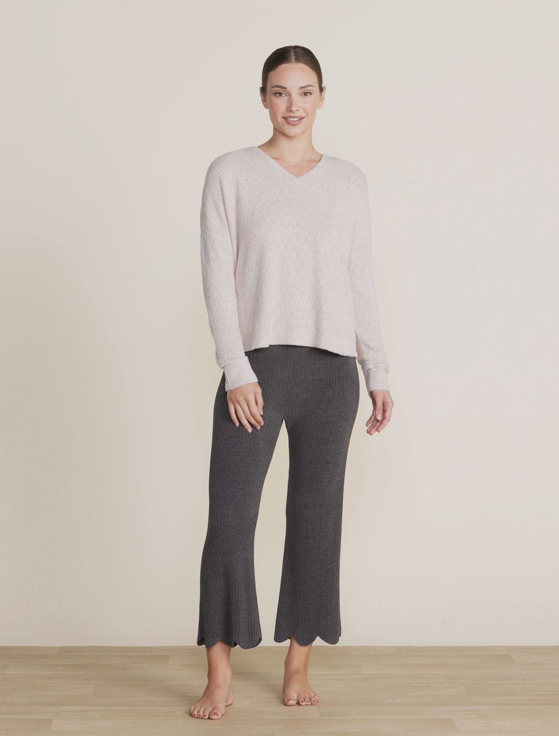 CozyChic Lite Diamond Pointelle Pullover