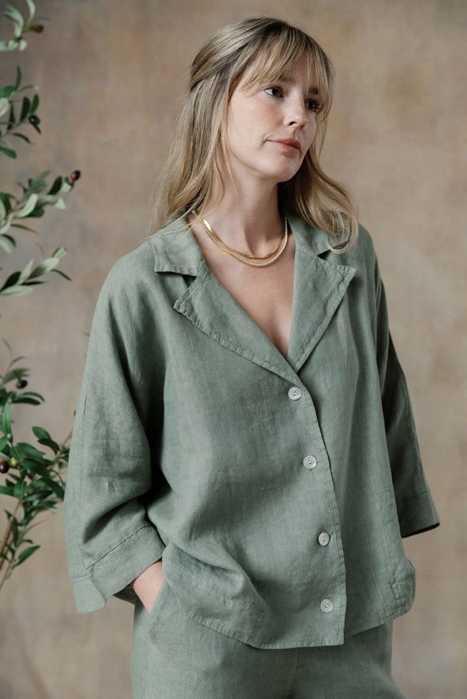 Amelia Shirt, Color: Washed Sage
