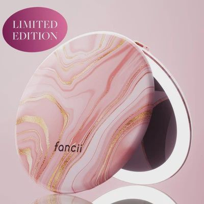 Taylor 5&quot; Compact Mirror with Led Lights, Color: Marble Rose