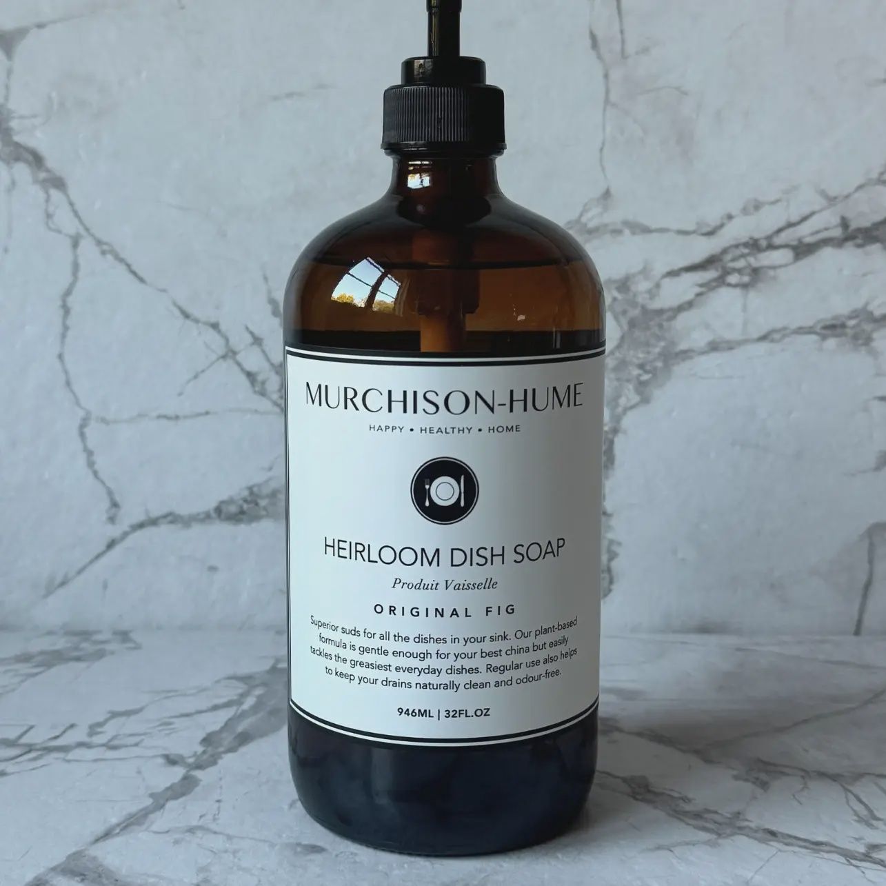 Heirloom Dish Soap in Glass Dispenser, Fragrance: Original Fig