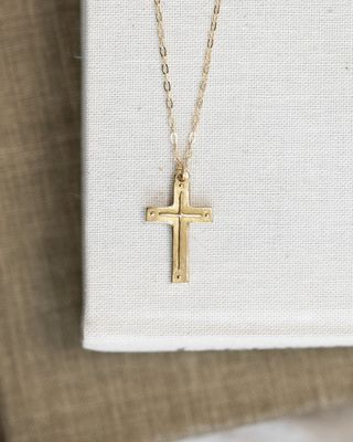 Titus 3:4-5 Cross Gold Necklace