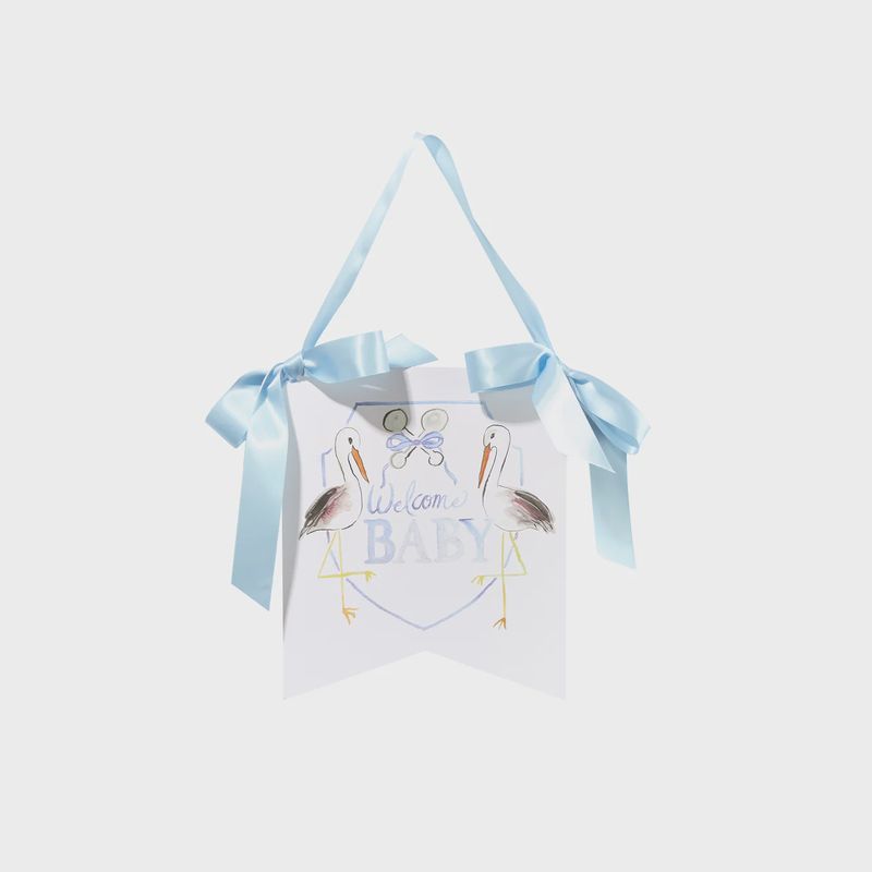 &quot;Welcome Baby&quot; Stork Hanger