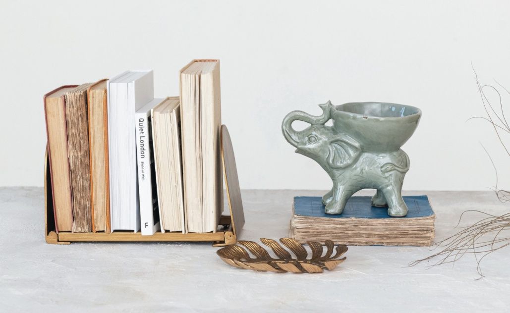 Adjustable Book Ends Antique Gold