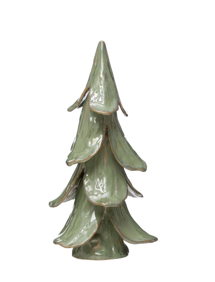 Handmade Mint Stoneware Tree