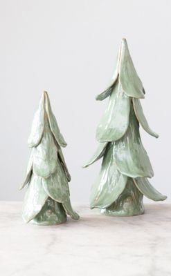 Handmade Mint Stoneware Tree