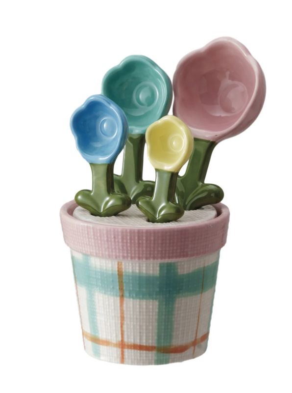 Flower Measuring Spoons in Pot
