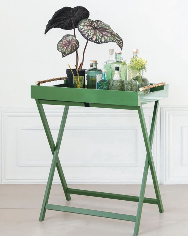 Lacquered Green Folding Table