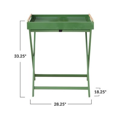 Lacquered Green Folding Table