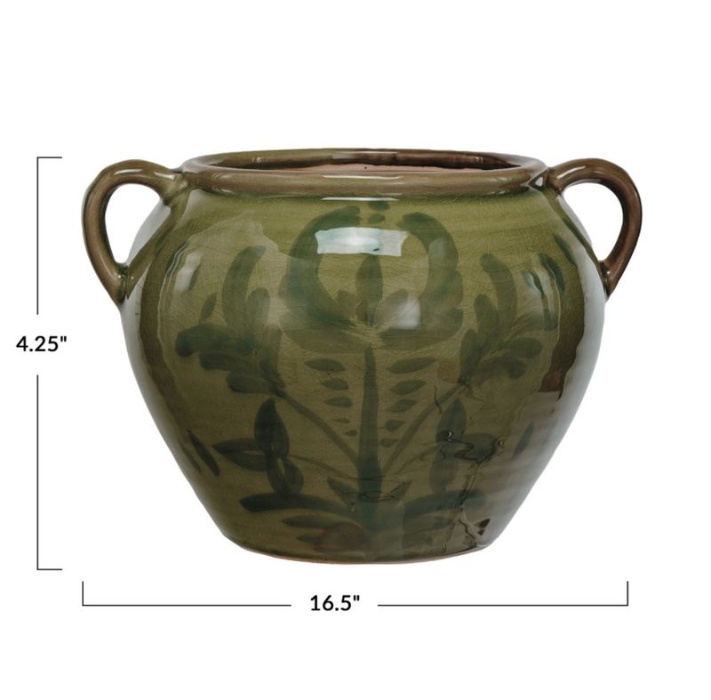 Green Terra Cotta Urn