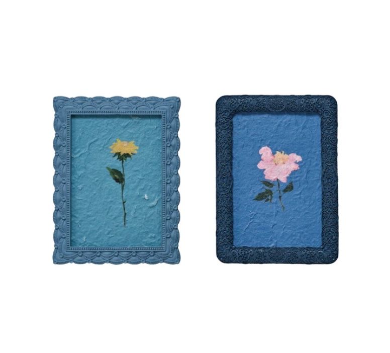 Navy Debossed Pewter Frame