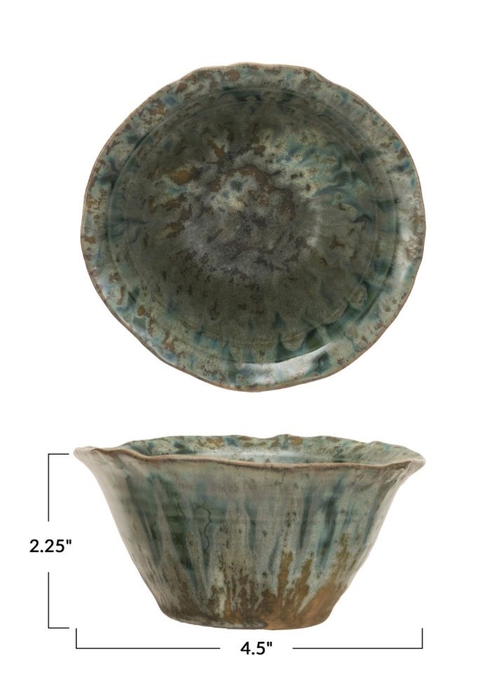 Stoneware Blue Green Small Bowl