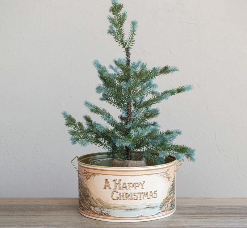 Pink Happy Christmas Planter