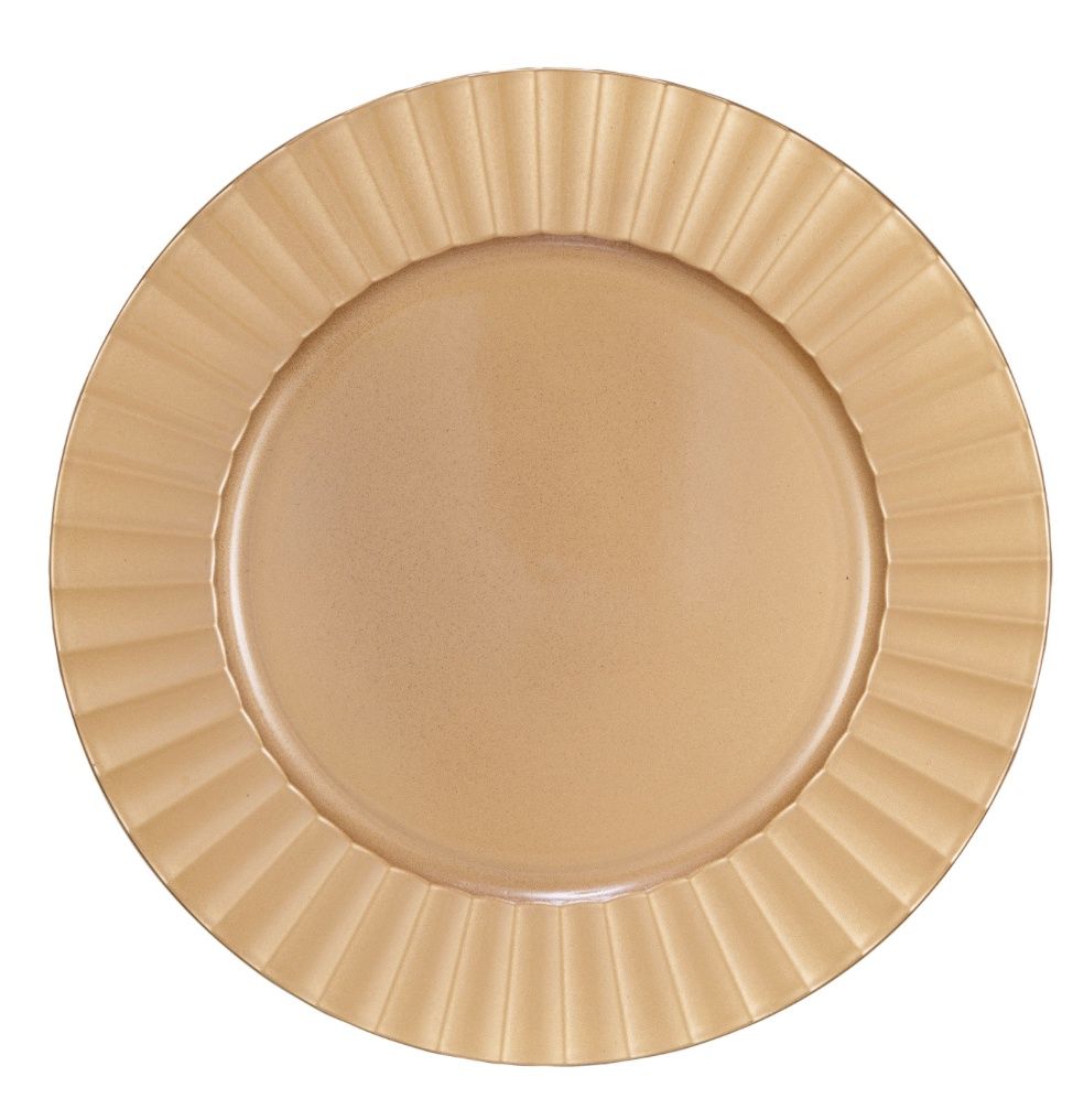 Gold Plastic Fluted Charger