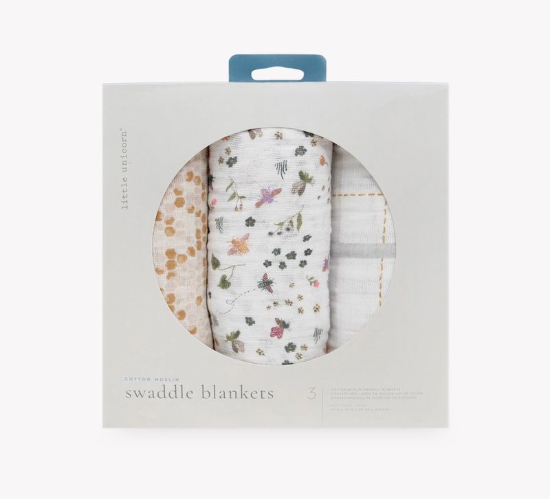 Garden Bees Set Of 3 Swaddle