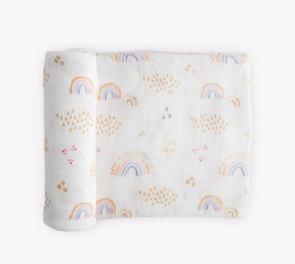 Rainbows &amp; Raindrops Muslin Swaddle