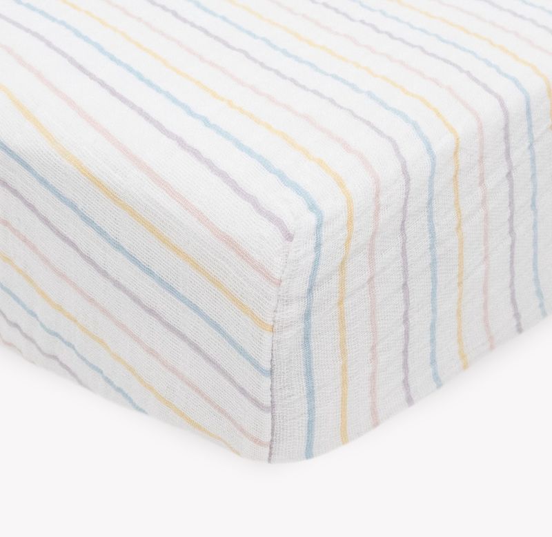Unicorn Stripe Crib Sheet