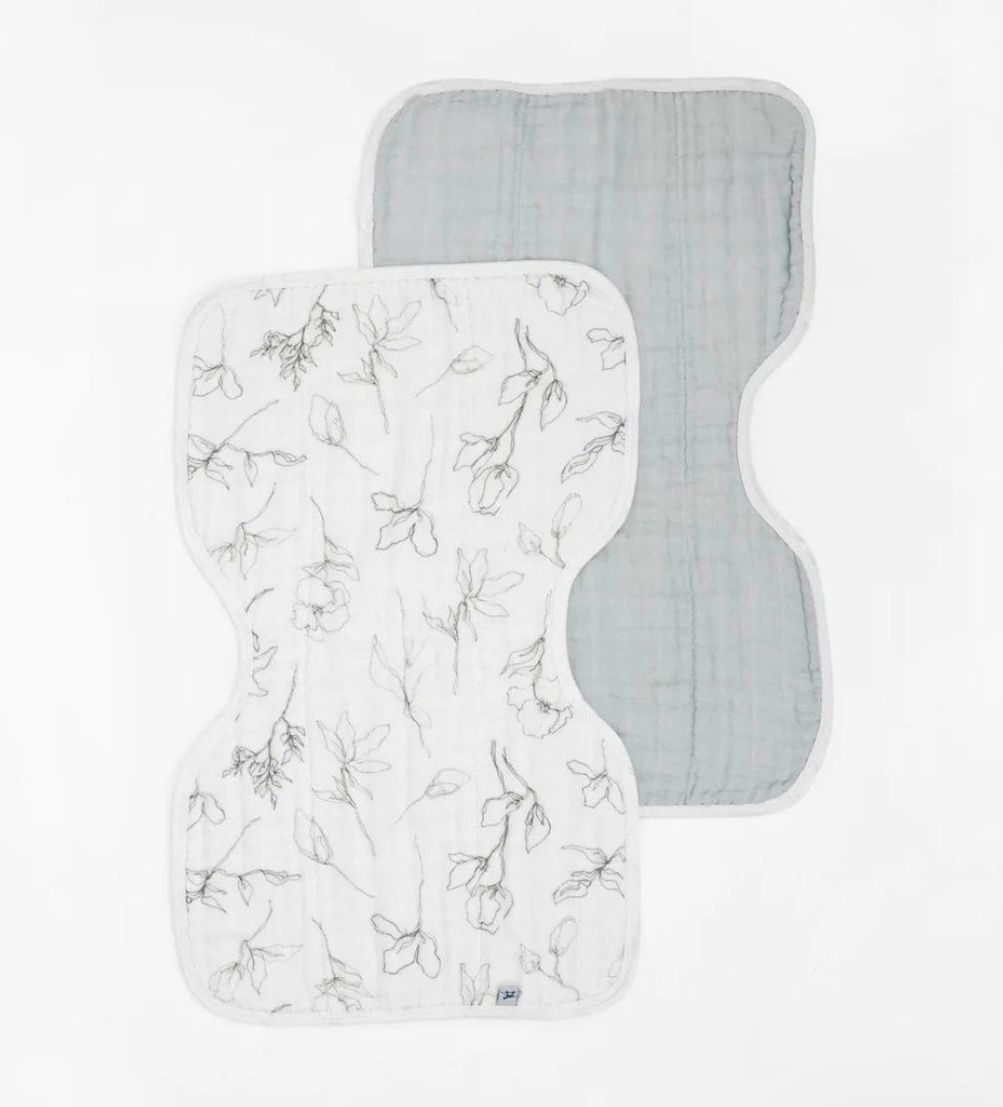 Pencil Floral  White Sage Burp