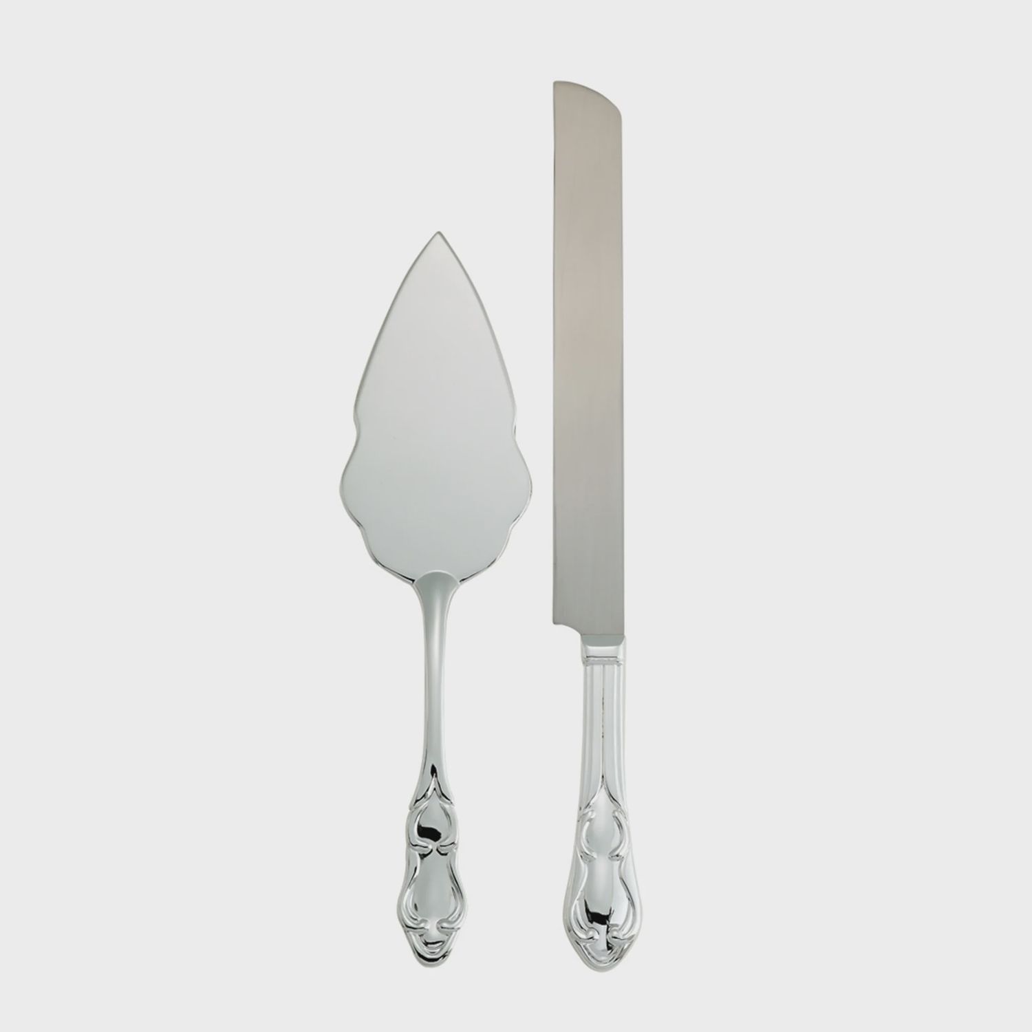 Classic Knife and Cake Server, Color: Silver