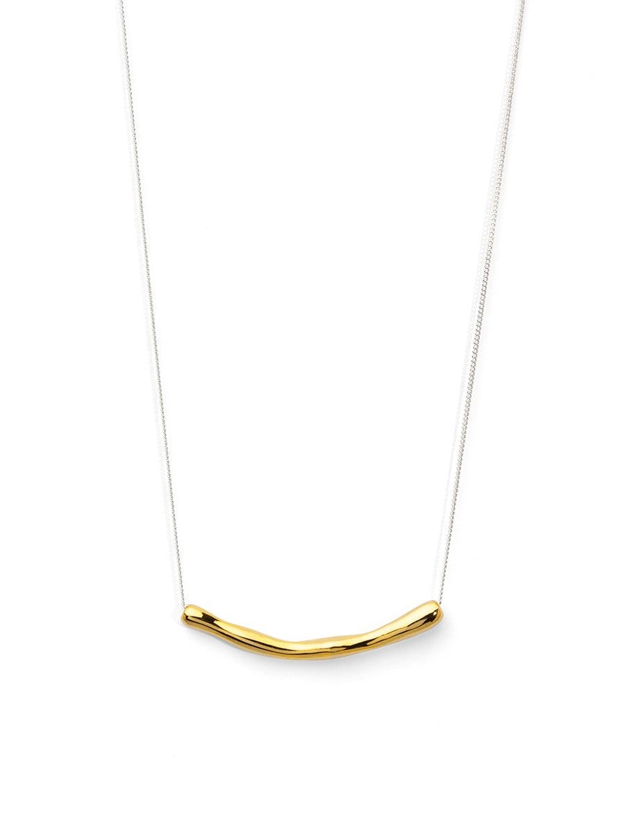 Curved Bar Pendant Neckalce