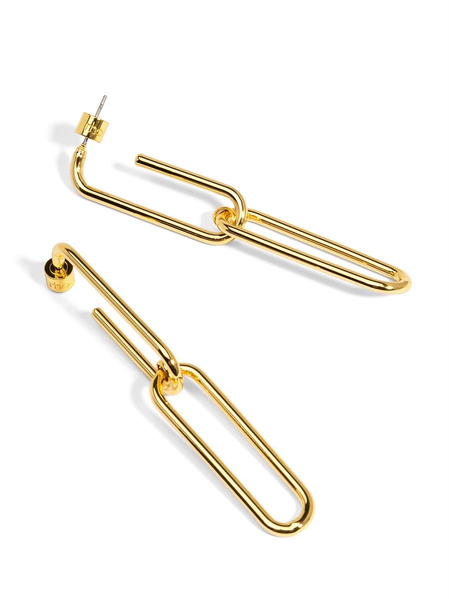 Elongated Paperclip Drop Earring