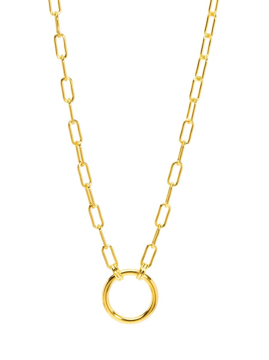 Collar Necklace with Circle Charm