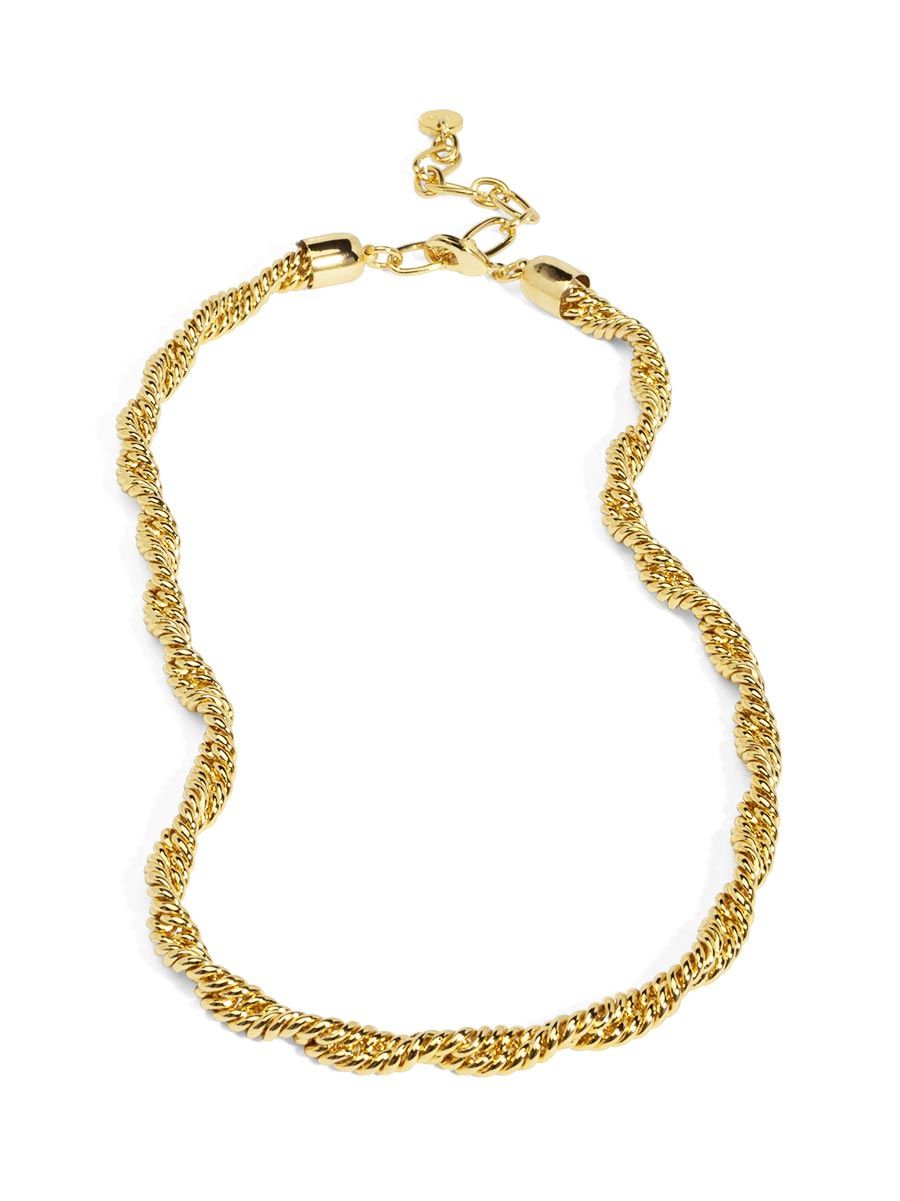 Collar Necklace with Braided Twisting Links