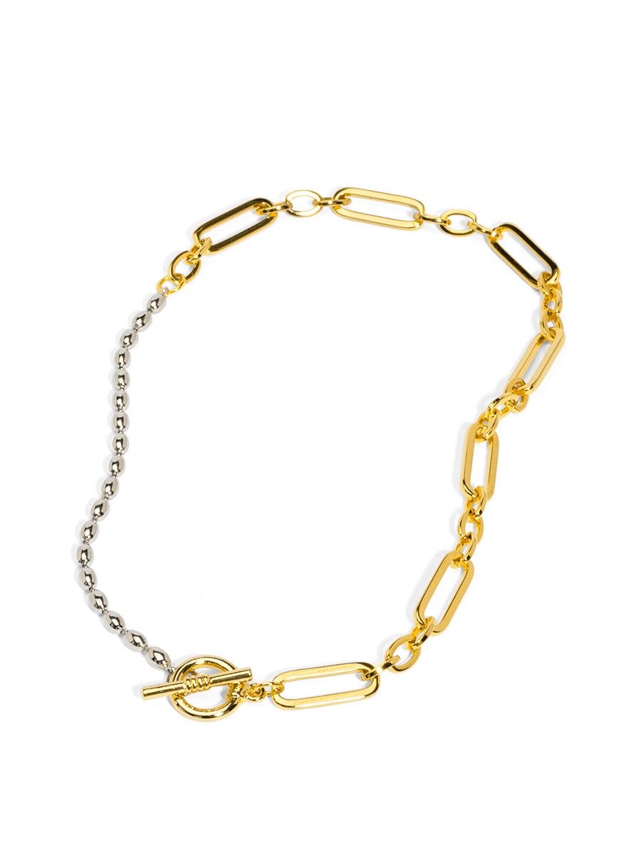 Mixed Metals Beaded Necklace